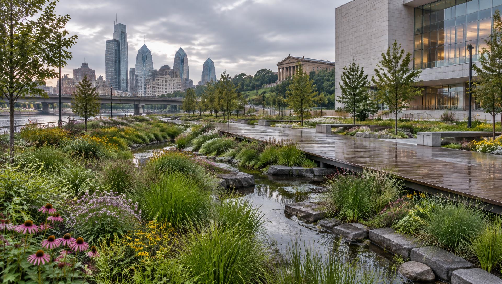 Schuylkill Commons after rainfall